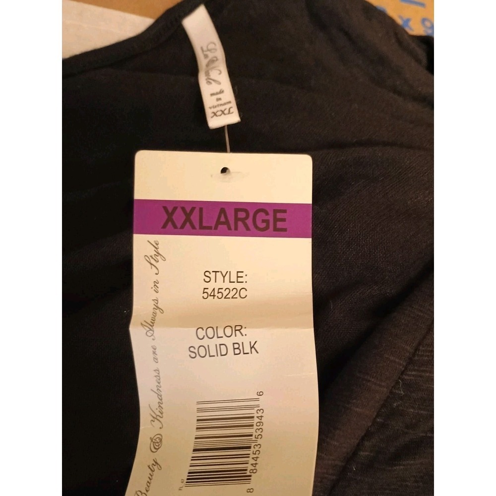 Leo & Nicole Women's Black Long Sleeve Tunic Top Burnout Fabric Plus Size XXL - Picture 7 of 10